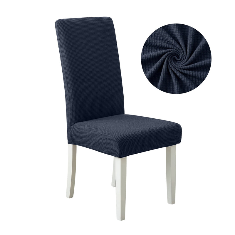 Anyseat Navy Waterproof Chair Cover – Corn Kernel Pattern Stretch Slipcover for Dining Room