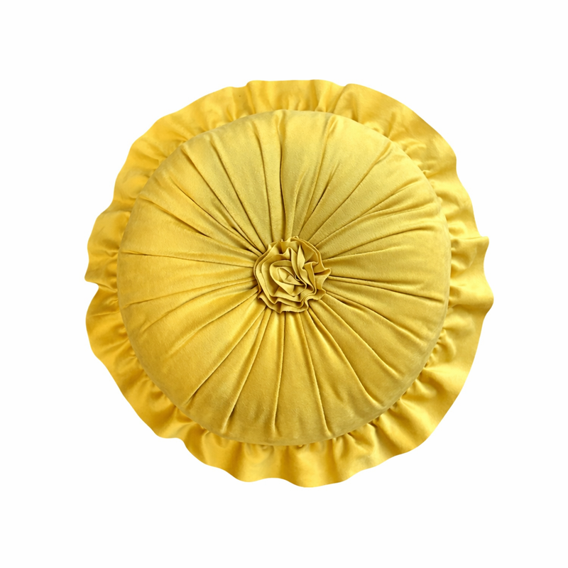 Anypillow Flower Round Velvet Cushion – Soft Plush Decorative Pillow