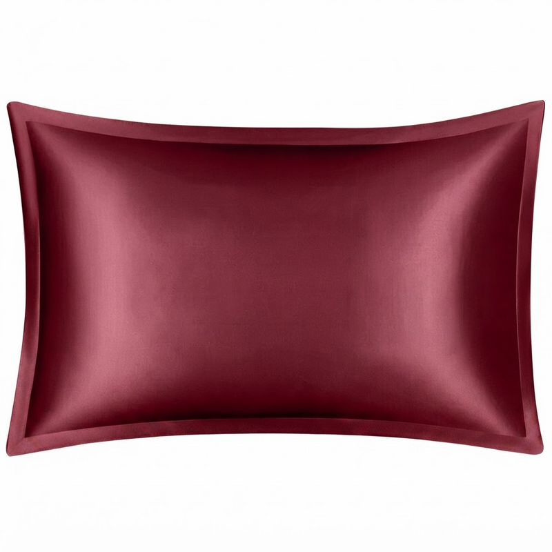 ANYHOUZ Pillowcase 51x66cm Wine Red Pure Real Silk For Comfortable And Relaxing Home Bed