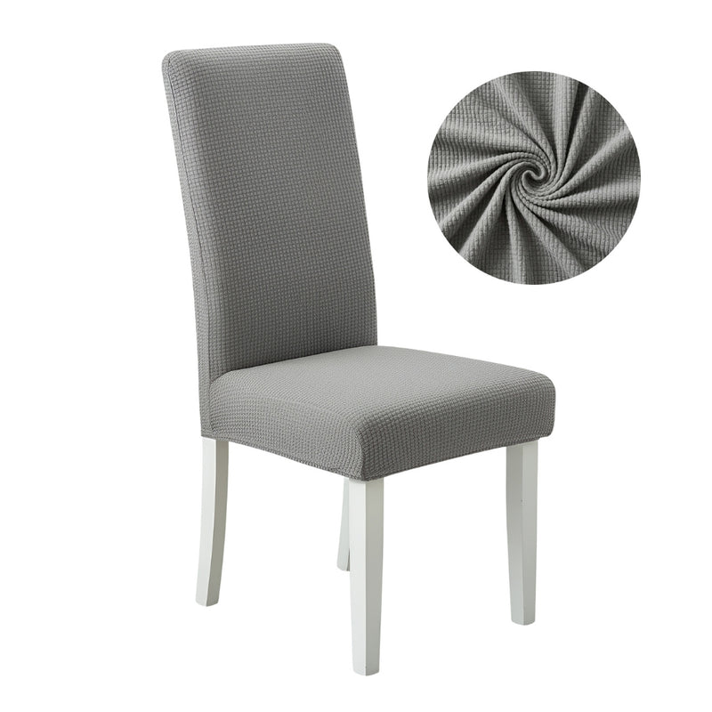 Anyseat Grey Waterproof Chair Cover – Corn Kernel Pattern Stretch Slipcover for Dining Room