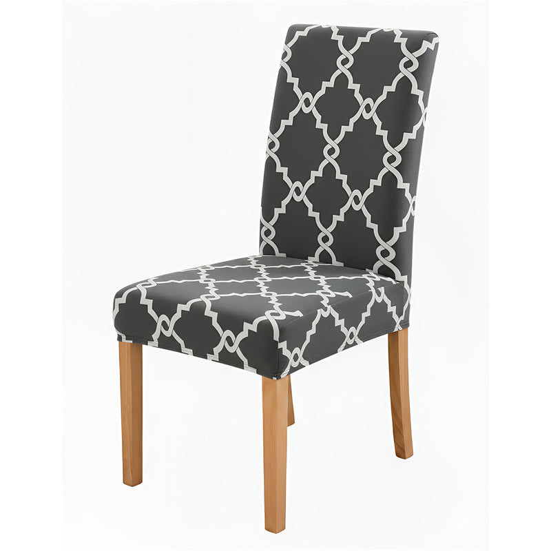 Anyseat Gray Chain Link Pattern Print Elastic Chair Cover – Plain Dining Slipcover & Home Décor
