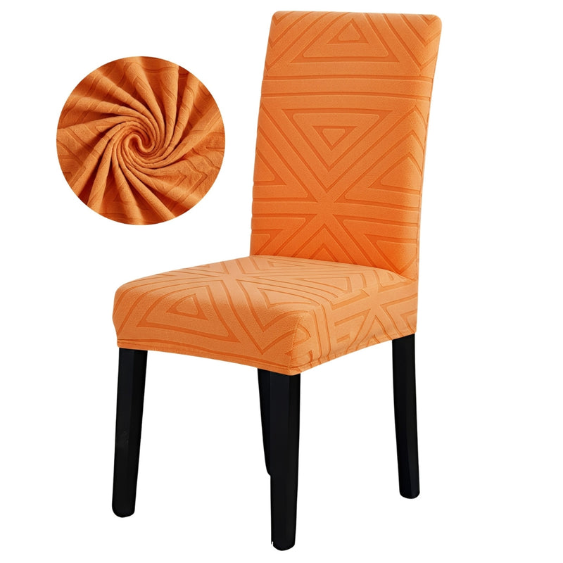 Anyseat Orange Triangular Design Chair Cover – Elastic Anti‑Dirt Design for Dining, Kitchen, Wedding, Hotel & Banquet Use