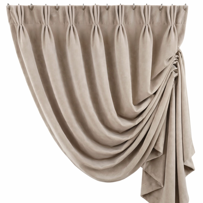 Anydrape Beige Velvet Blackout Curtains – High‑Quality Modern Luxury Drapes for Living Room, Bedroom & Dining Windows