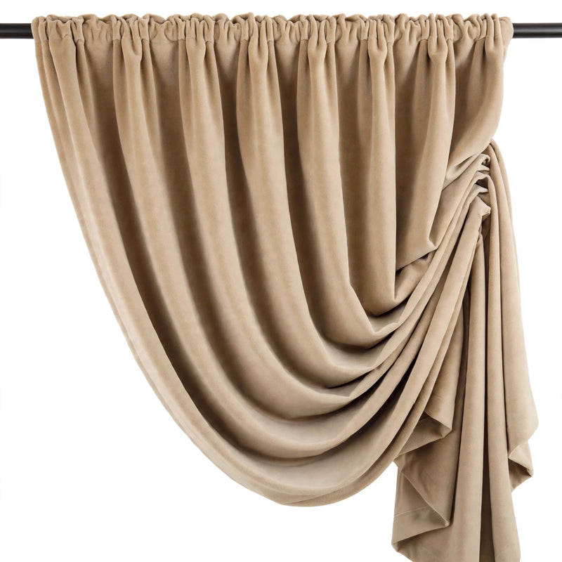 Anydrape 200cm Light Pawn High Quality Modern Velvet Blackout Curtains for Living Room Bedroom Dining Luxury Window Drape