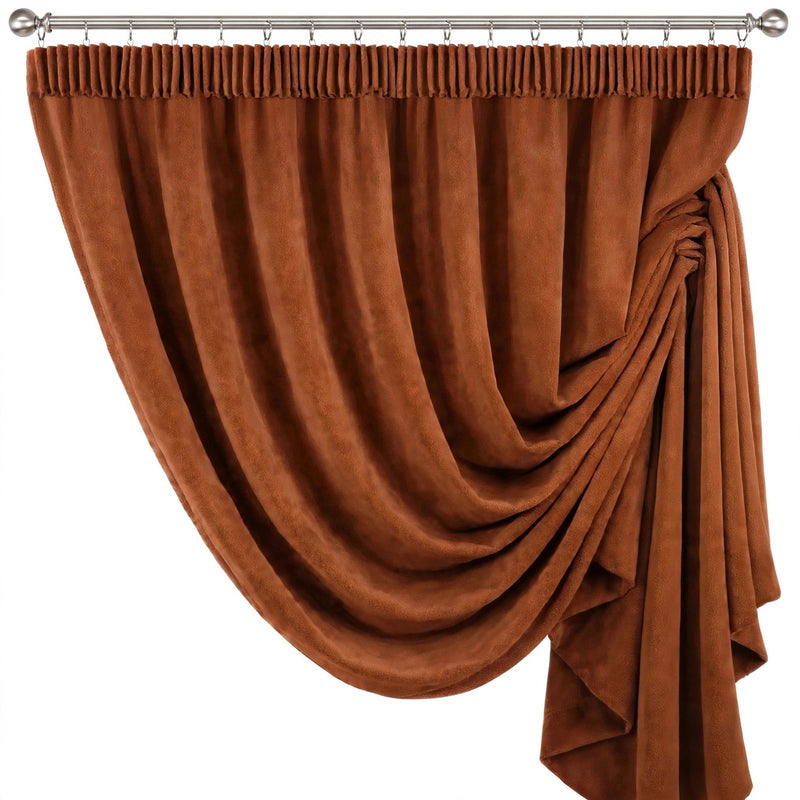 Anydrape Orange Velvet Blackout Curtains – High‑Quality Modern Luxury Drapes for Living Room, Bedroom & Dining Windows