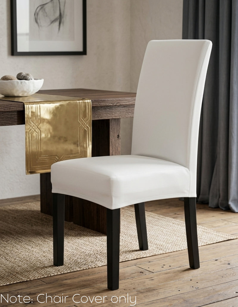 Anyseat White Chair Cover – Waterproof Elastic Slipcover with Anti‑Dirt Protection for Dining Room, Kitchen, Wedding, Hotel, Banquet & Restaurant