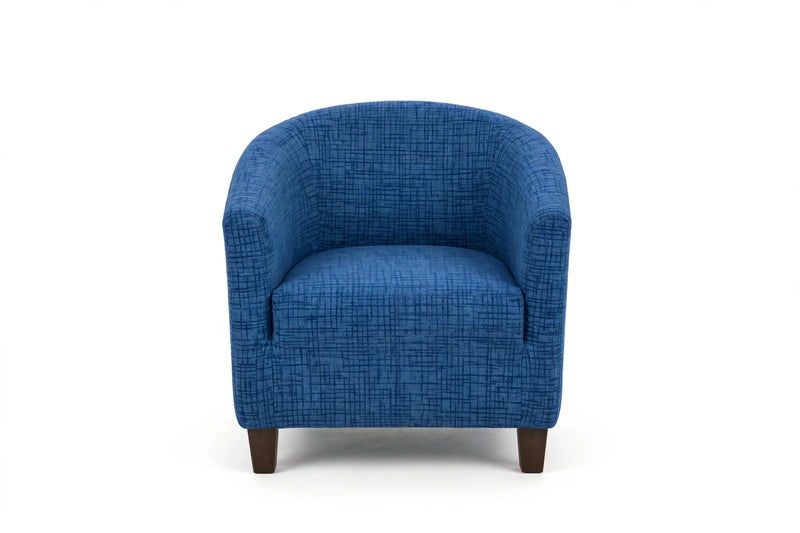 Anyseat Geometric Blue Chair Cover – Plain Dustproof Tub Slipcover for Home Décor