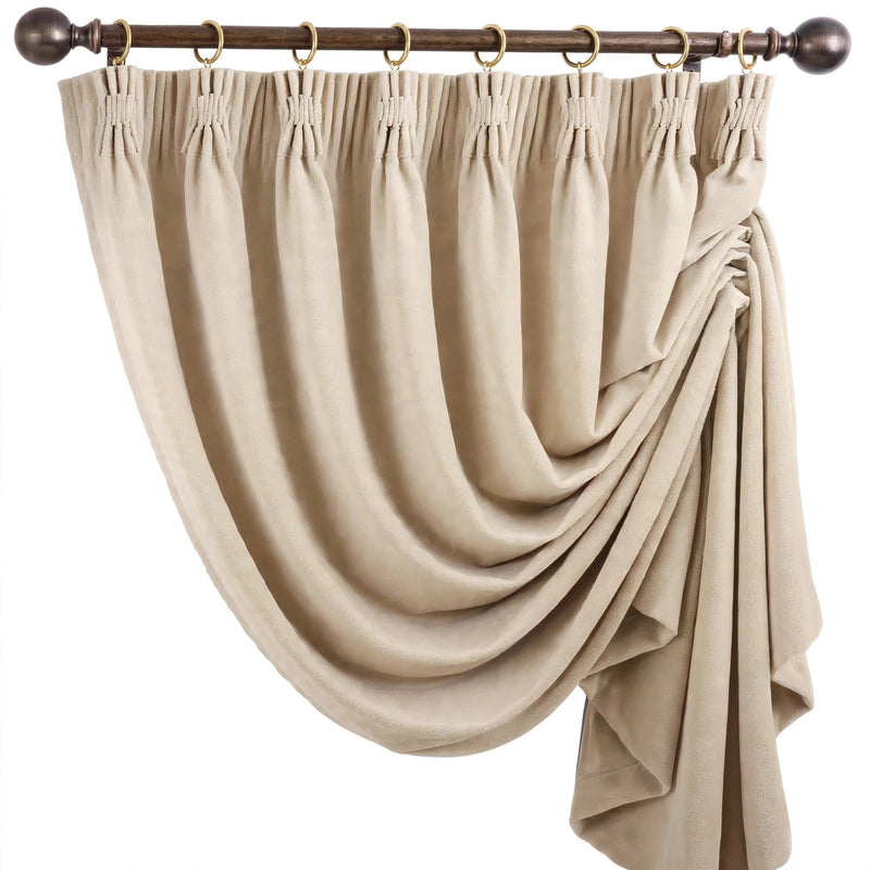 Anydrape Beige Velvet Blackout Curtains – High‑Quality Modern Luxury Drapes for Living Room, Bedroom & Dining Windows