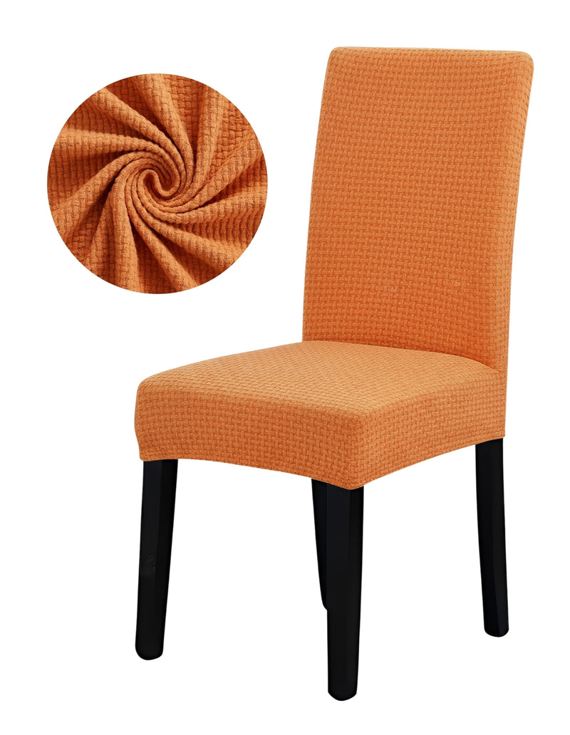 Anyseat Orange Micro Knitted Design Chair Cover – Elastic Anti‑Dirt Design for Dining, Kitchen, Wedding, Hotel & Banquet Use