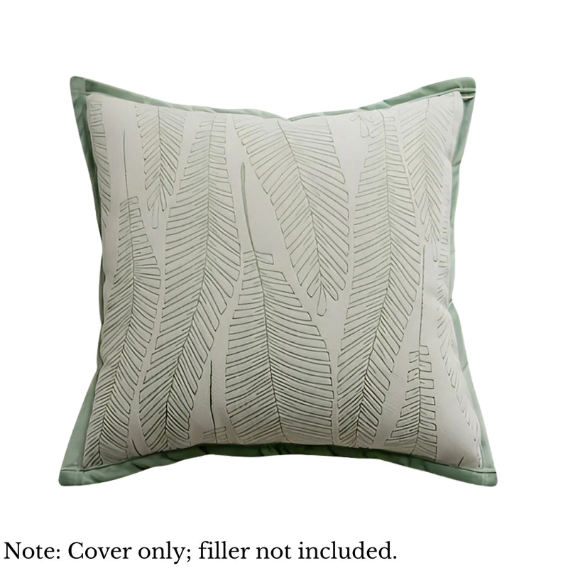 Anypillow Leaf Embroidered Decorative Cushion Cover – Soft Throw Pillowcase for Sofa & Bed