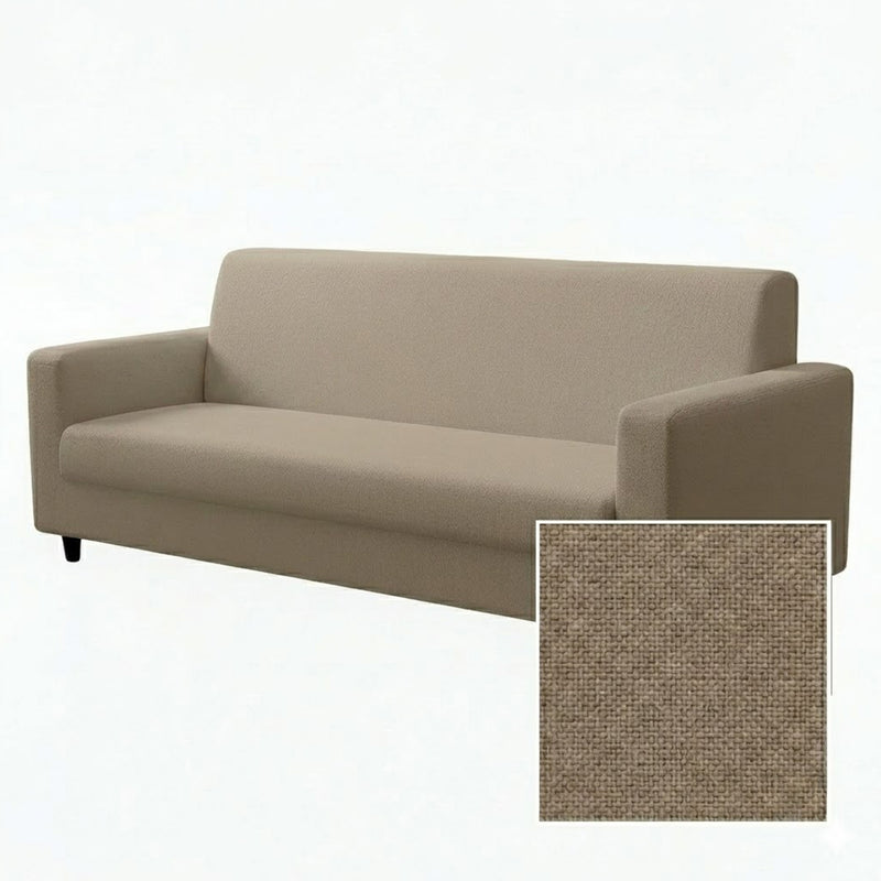 Anyseat 3-Seater Sofa Cover – Plain Beige Style Slipcover for Living Room Chair Protection