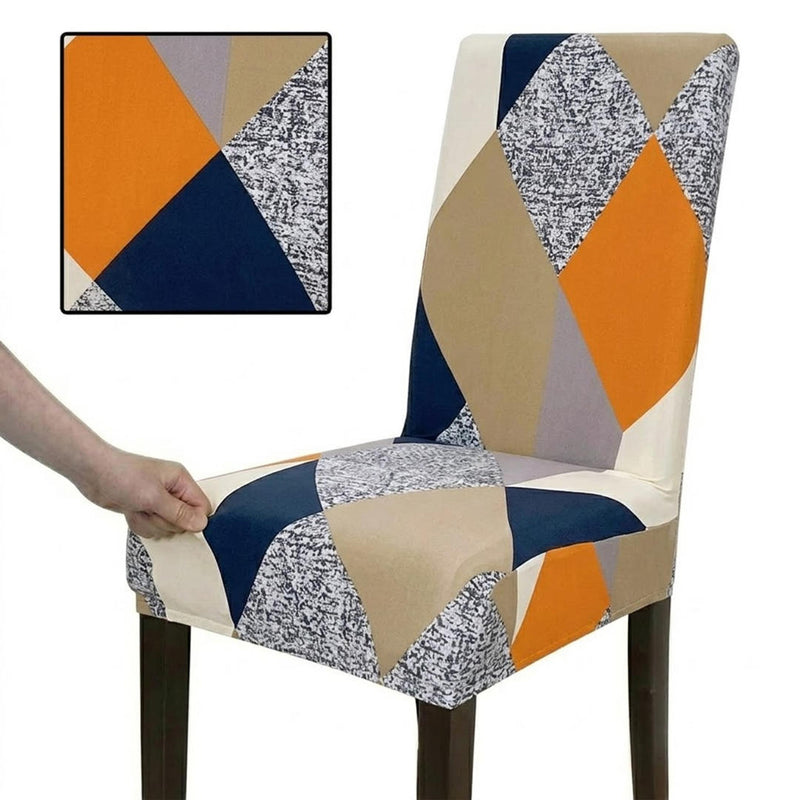 Anyseat Orange Diamond Design Chair Cover – Elastic Slipcover with Anti‑Dirt Protection for Dining Room, Kitchen, Wedding, Hotel, Banquet & Restaurant