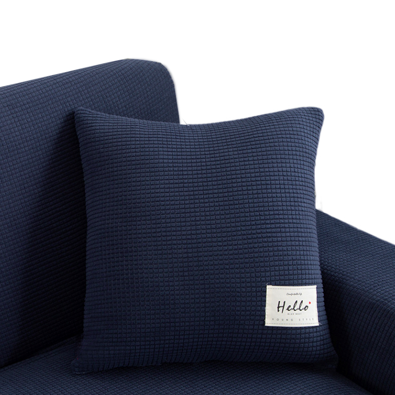 Anypillow Pillowcase 45X45Cm Navy Polyester Thick Stretchable Cushion For Living Room