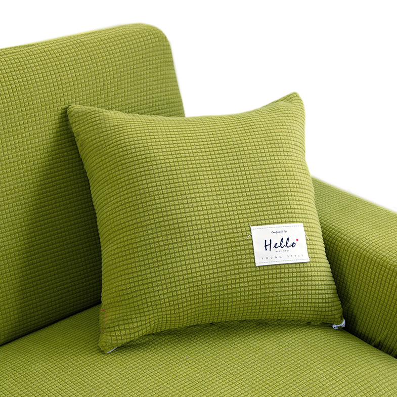Anypillow Pillowcase 45X45Cm Green Polyester Thick Stretchable Cushion For Living Room
