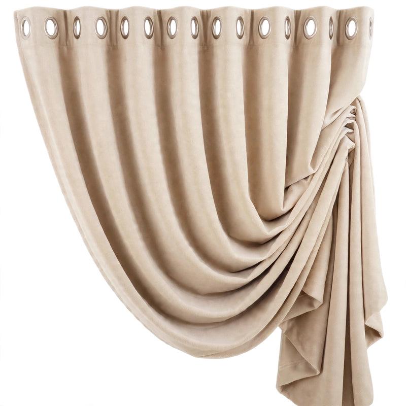 Anydrape Beige Velvet Blackout Curtains – High‑Quality Modern Luxury Drapes for Living Room, Bedroom & Dining Windows