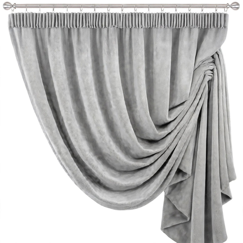 Anydrape Light Gray Velvet Blackout Curtains – High‑Quality Modern Luxury Drapes for Living Room, Bedroom & Dining Windows