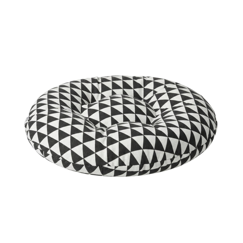 Anypillow Black & White Round Cushion – Geometric Seat Pad