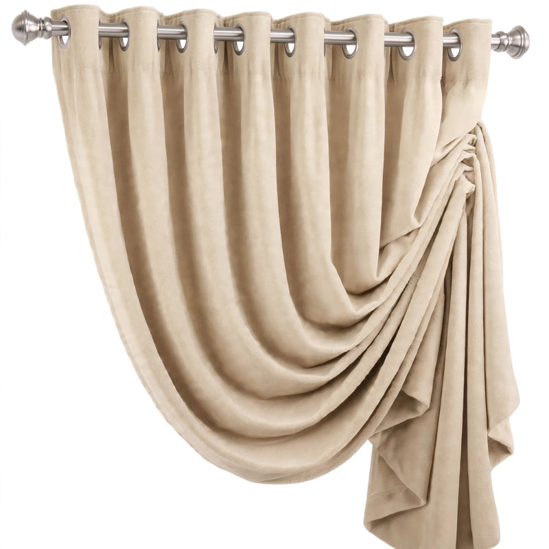 Anydrape Beige Velvet Blackout Curtains – High‑Quality Modern Luxury Drapes for Living Room, Bedroom & Dining Windows