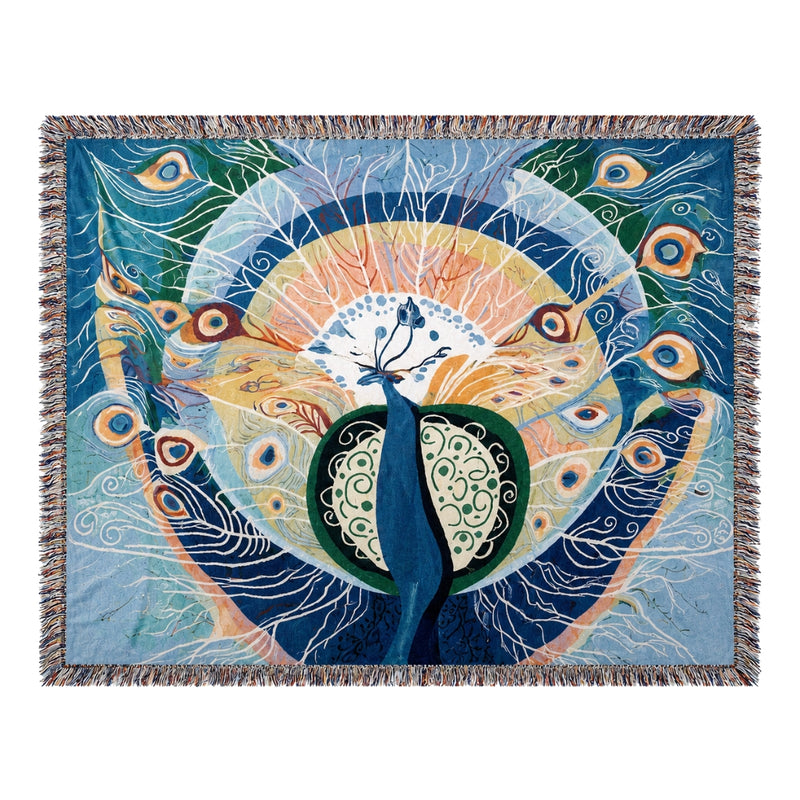 Anycozy Peacock Soft Quilt Throw Blanket – Soft Camping Mat & Cozy Home Décor