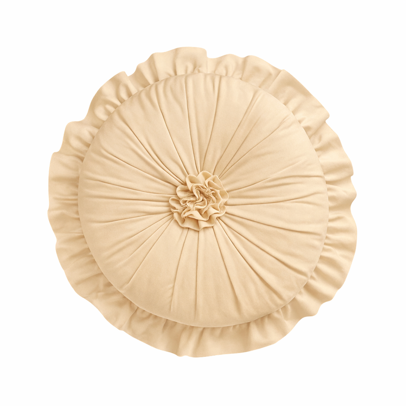 Anypillow Flower Round Velvet Cushion – Soft Plush Decorative Pillow