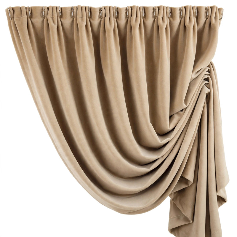 Anydrape 200cm Light Pawn High Quality Modern Velvet Blackout Curtains for Living Room Bedroom Dining Luxury Window Drape