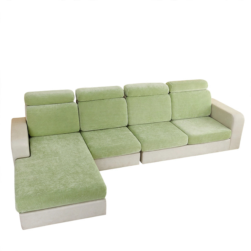 Anyseat L‑Shape Sofa Cover Mint Green Chenille Polyester Thick Stretchable Cushion Protector for Living Room