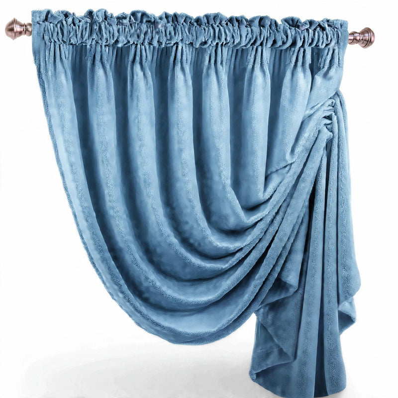 Anydrape Light Blue Velvet Blackout Curtains – High‑Quality Modern Luxury Drapes for Living Room, Bedroom & Dining Windows