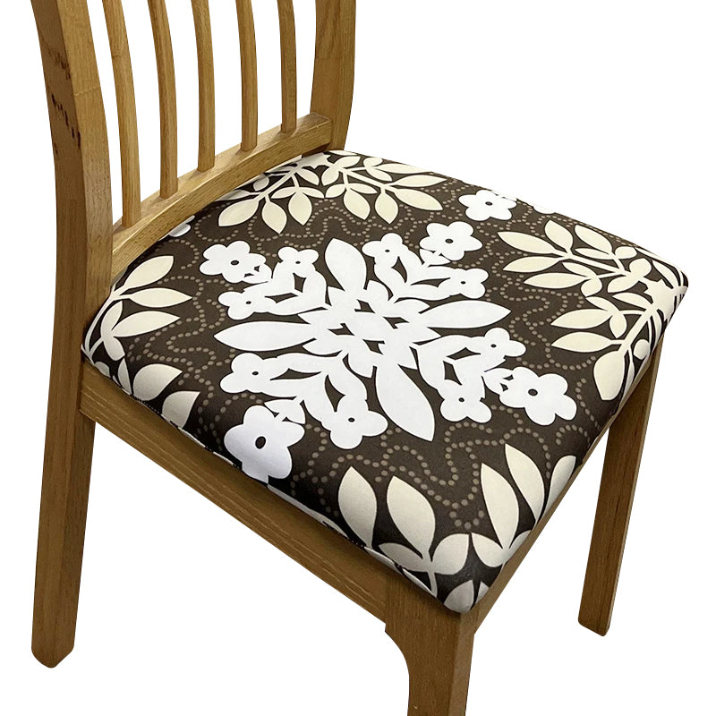 Anyseat Chair Cover Brown Flower Flakes Print  Stretch Seat Cover for Home Dinning Kitchen Washable Removable