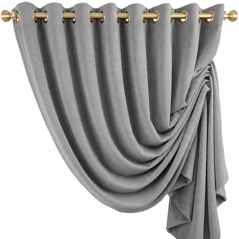 Anydrape Gray Velvet Blackout Curtains – High‑Quality Modern Wool Luxury Drapes for Living Room, Bedroom & Dining Windows