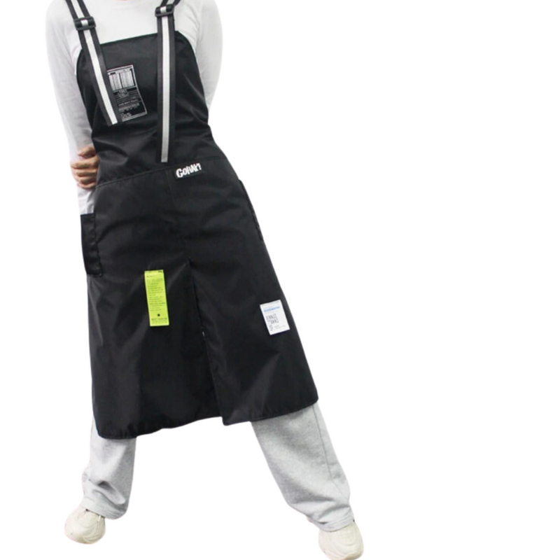 Anypron Black Blue White Kitchen Apron 2 Bags Waterproof Oil-Resistant Bibs Adjustable