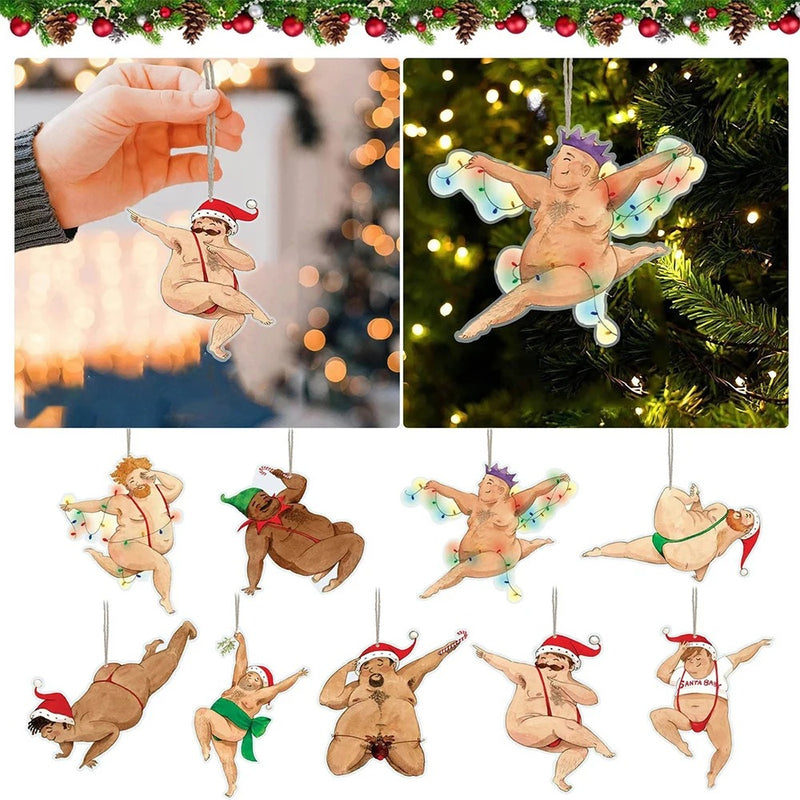 ANYDECO Christmas Funny Hanging Male Female Dance Pendan Ornaments 