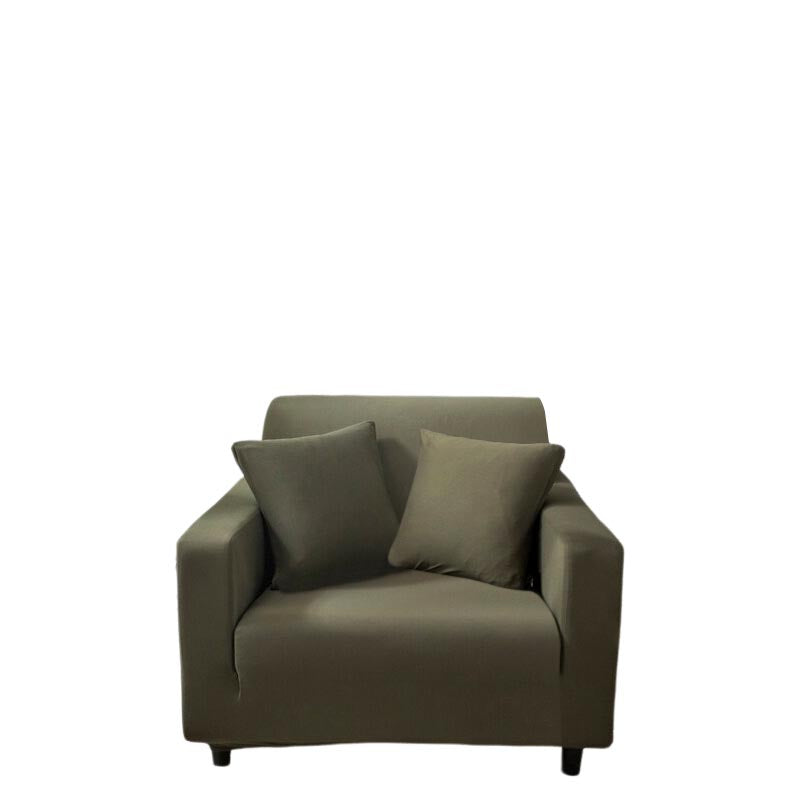 Anyhouz 1 Seater Sofa Cover Plain Army Green Style and Protection For Living Room Sofa Chair Elastic Stretchable Slipcover