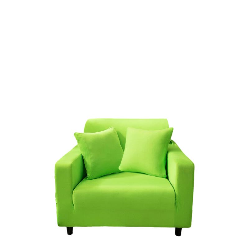 Anyhouz 1 Seater Sofa Cover Plain Apple Green Style and Protection For Living Room Sofa Chair Elastic Stretchable Slipcover