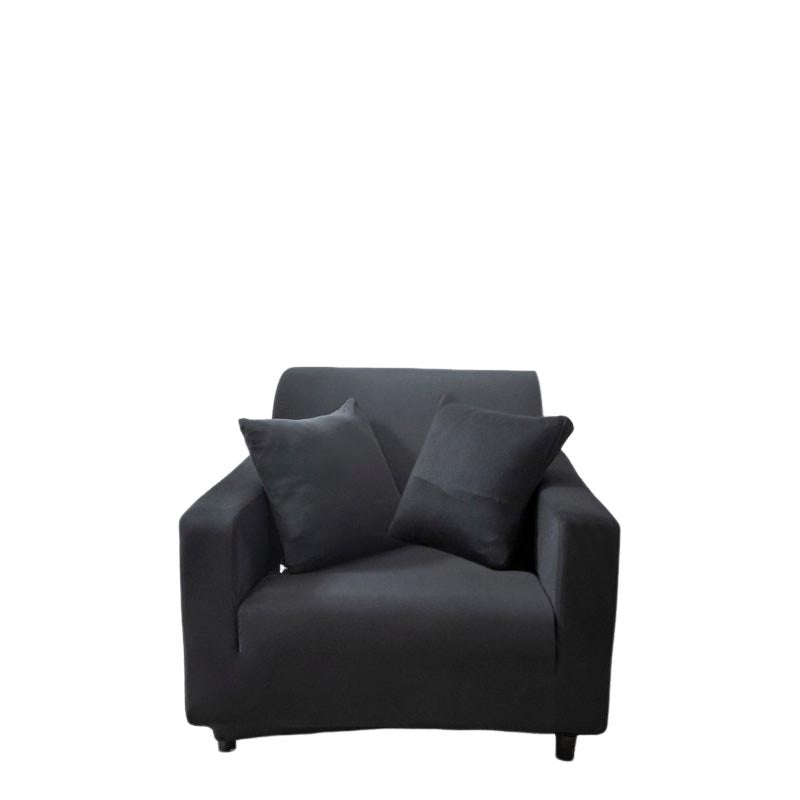 Anyseat 1 Seater Sofa Cover Plain Black Style and Protection For Living Room Sofa Chair Elastic Stretchable Slipcover