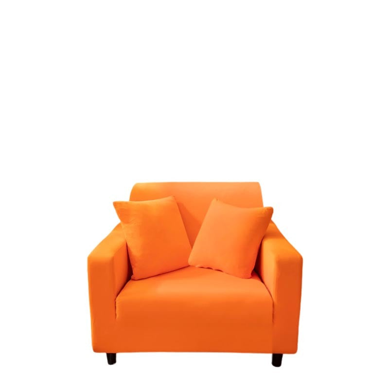 Anyseat 1 Seater Sofa Cover Plain Orange Style and Protection For Living Room Sofa Chair Elastic Stretchable Slipcover