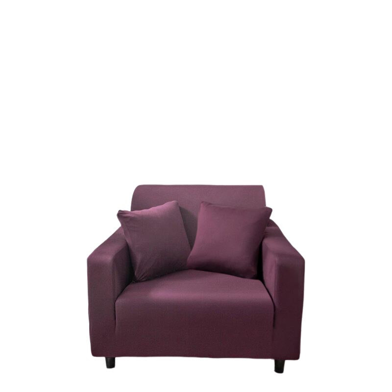 Anyhouz 1 Seater Sofa Cover Plain Bean Paste Red Style and Protection For Living Room Sofa Chair Elastic Stretchable Slipcover