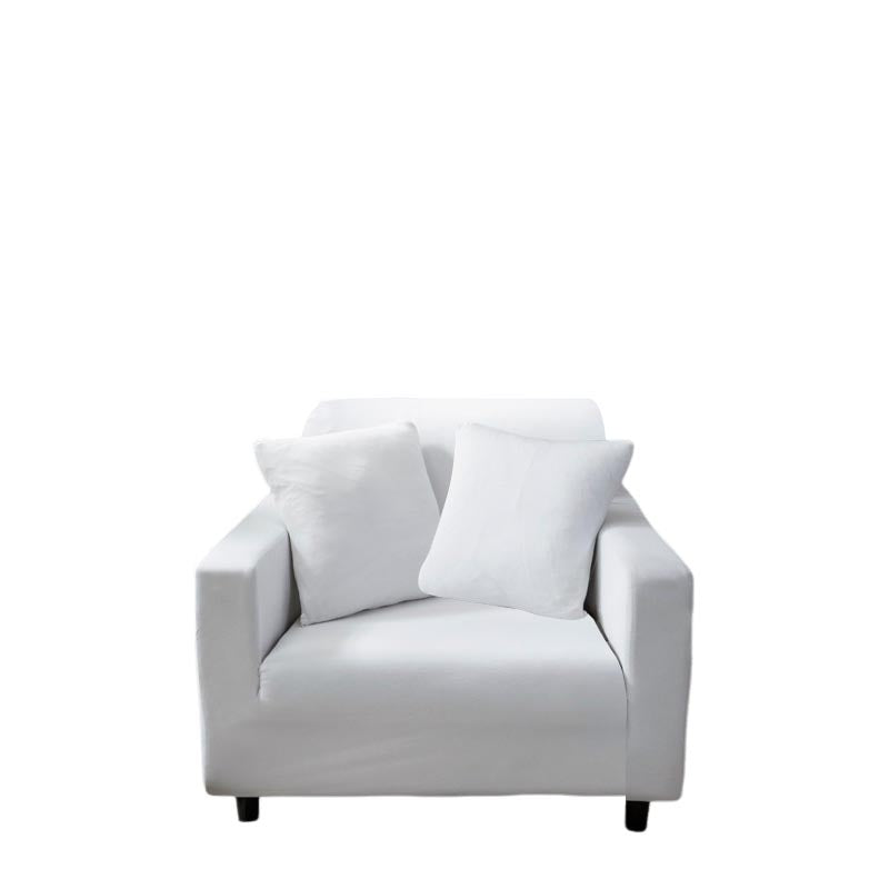 Anyseat 1 Seater Sofa Cover Plain White Style and Protection For Living Room Sofa Chair Elastic Stretchable Slipcover