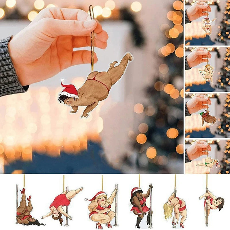 ANYDECO Christmas Funny Hanging Male Female Dance Pendan Ornaments 