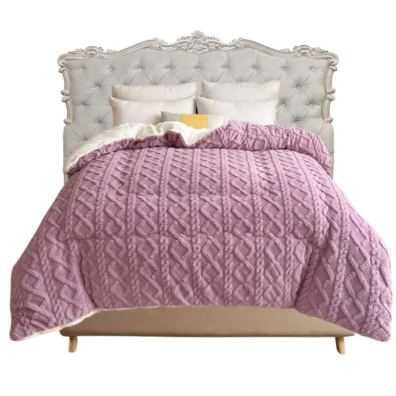 Anycozy Purple Blanket 150x200cm Thick Warm Cashmere Quilt Single