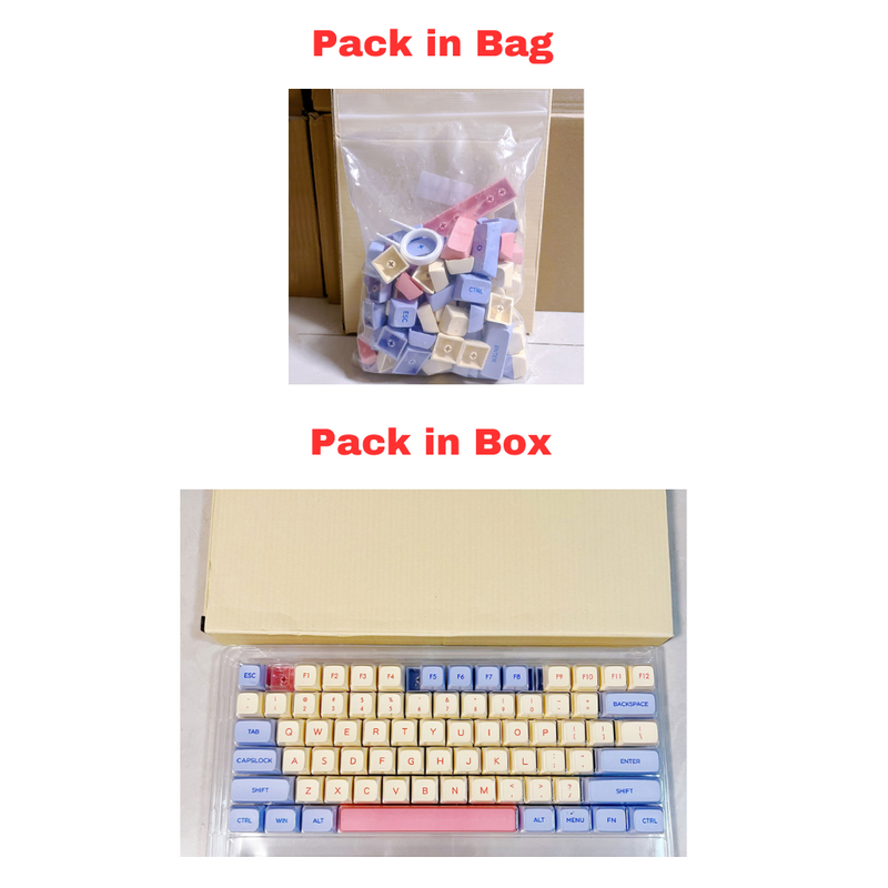 ANYMOB Keycap Keyboard Marshmallow 132 Keys PBT Dye Sublimation Switch Fit Pack in Box