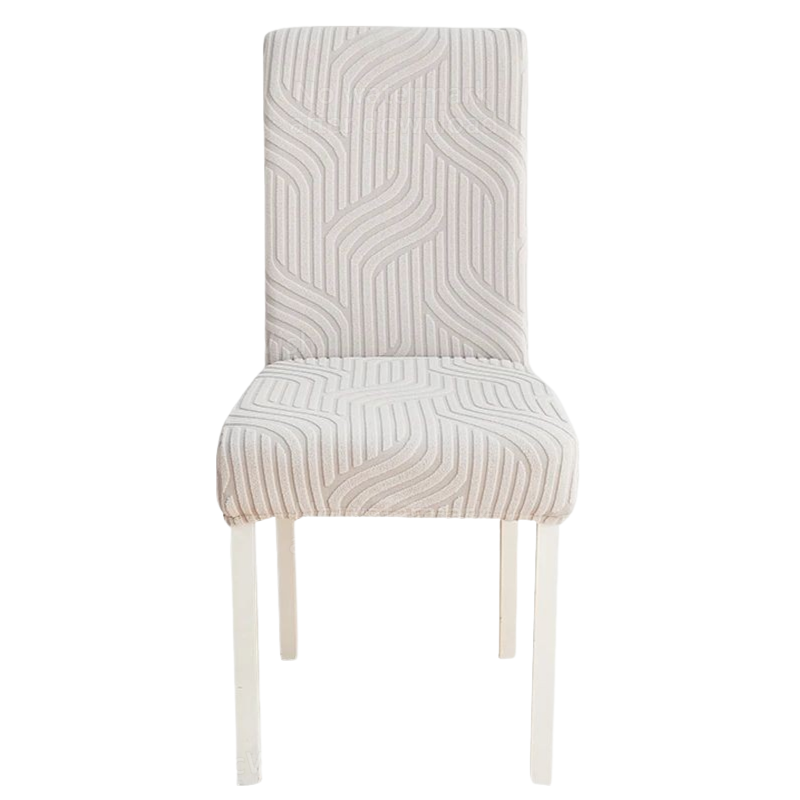 Anyseat Chair Cover Light Grey Linear Design with Anti-Dirt and Elastic Material for Dining Room Kitchen Wedding Hotel Banquet Restaurant