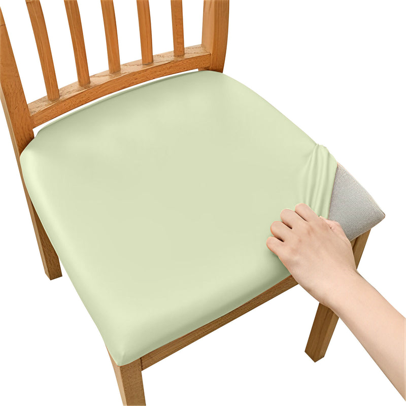 Anyseat Chair Cover Plain Light Green Stretch Seat Cover for Home Dinning Kitchen Washable Removable