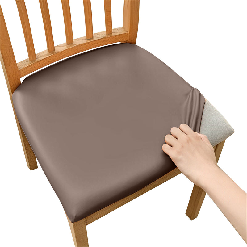 Anyseat Chair Cover Plain Coffee Stretch Seat Cover for Home Dinning Kitchen Washable Removable