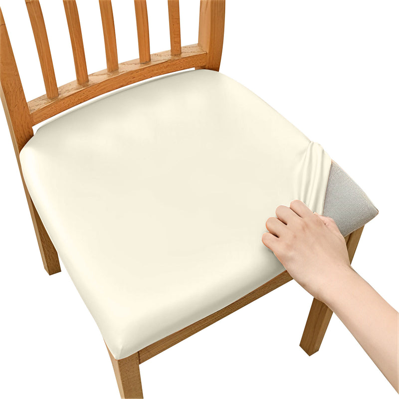 Anyseat Chair Cover Plain Beige Stretch Seat Cover for Home Dinning Kitchen Washable Removable