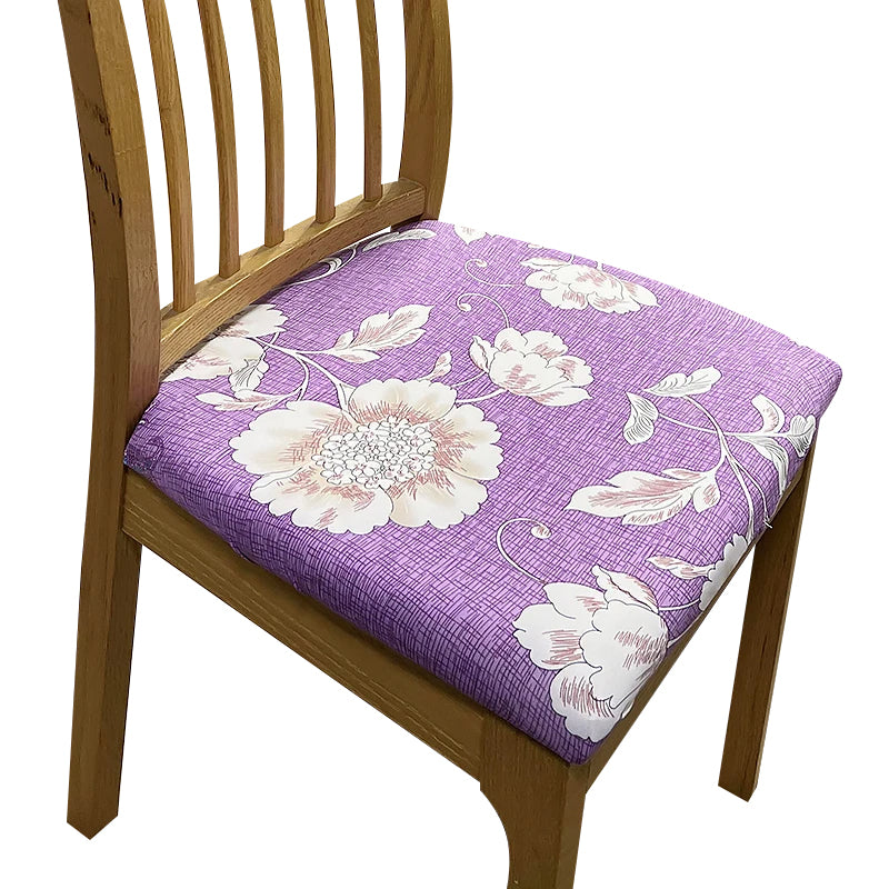 Anyseat  Chair Cover Purple Floral Pattern Print Stretch Seat Cover for Home Dinning Kitchen Washable Removable