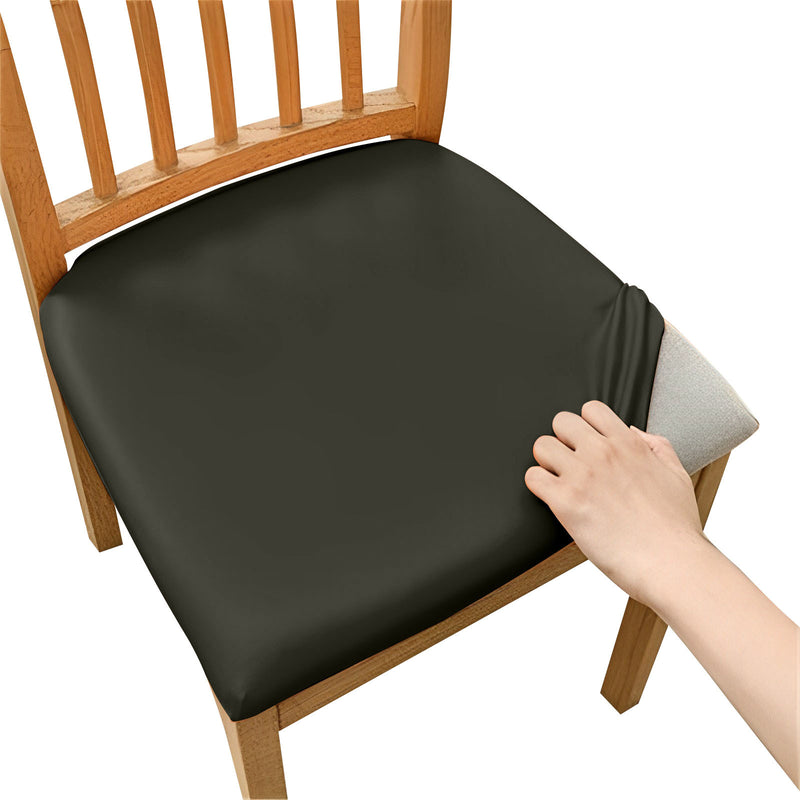 Anyseat Chair Cover Plain Black Stretch Seat Cover for Home Dinning Kitchen Washable Removable