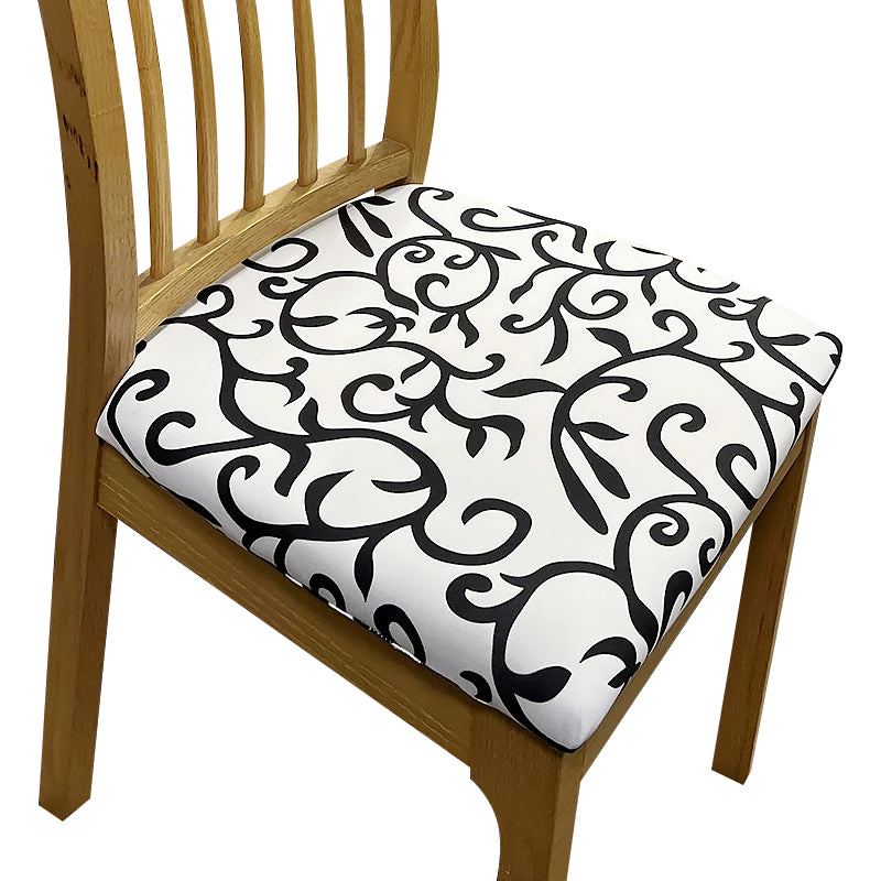 Anyseat Chair Cover White Vines Print  Stretch Seat Cover for Home Dinning Kitchen Washable Removable