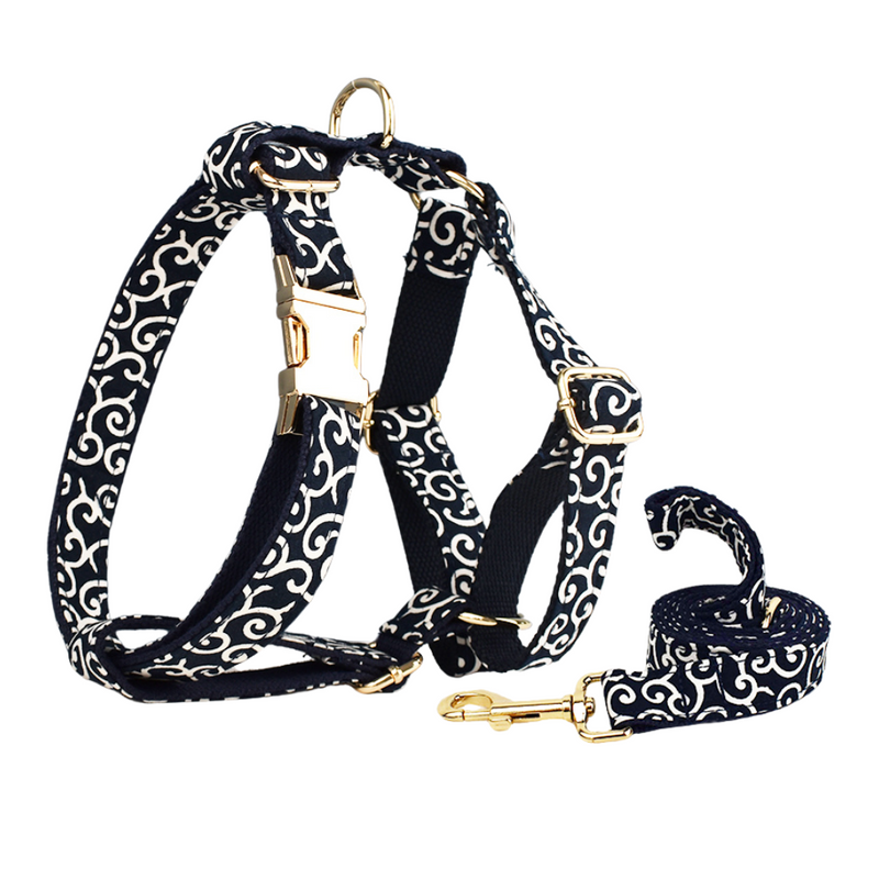 ANYWAGS Pet Harness Leash Black Spiral Style Heavy Duty DIY Metal Dog Leash