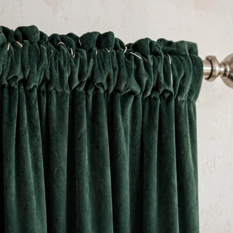 Anydrape Green Velvet Blackout Curtains – High‑Quality Modern Luxury Drapes for Living Room, Bedroom & Dining Windows