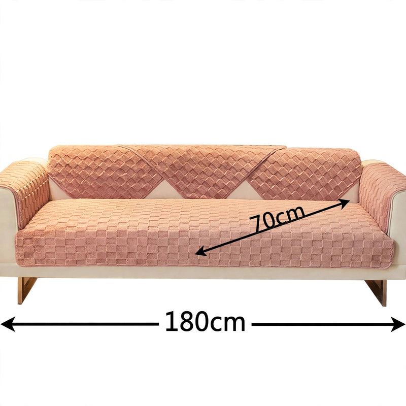 Anyseat Sofa Towel Super Soft Dark Pink Velvet Plush Non-slip Sectional Sofa Covers for Living Room Thick L-shape Couch Covers